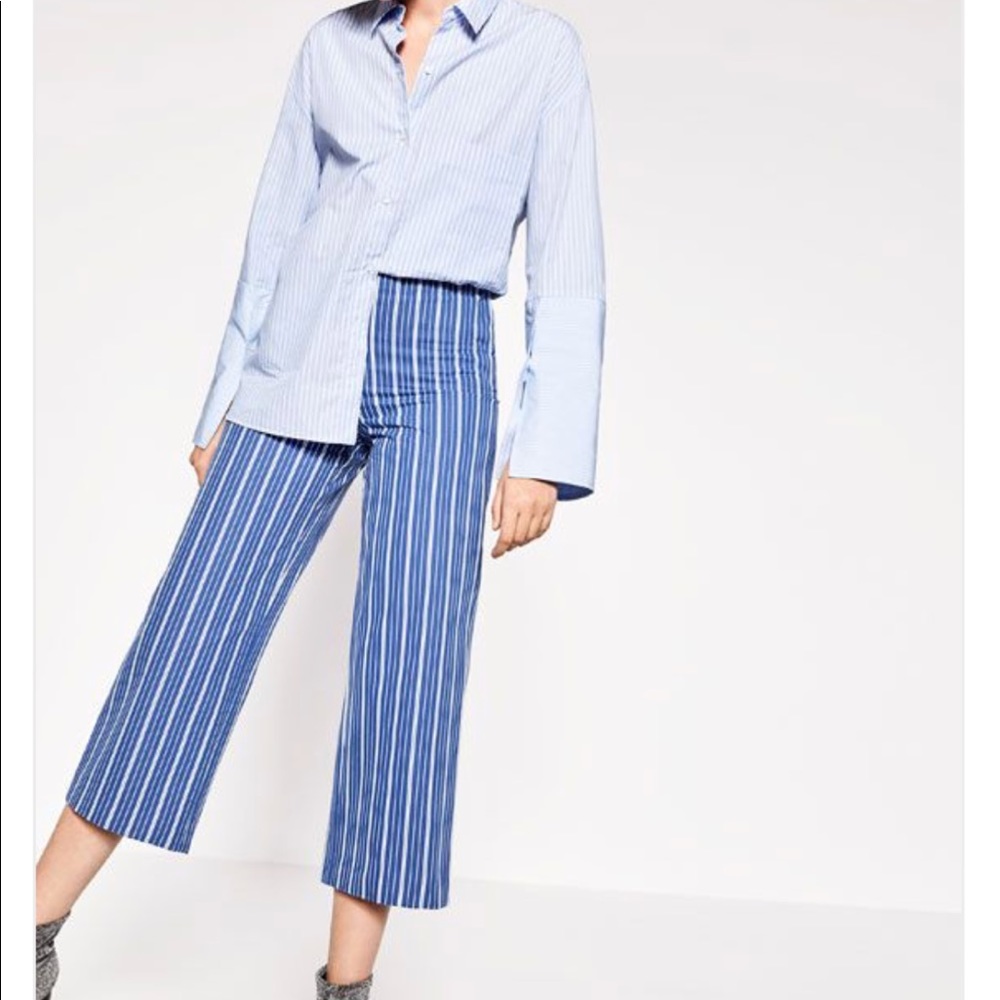 Zara Stripped Cropped Trousers